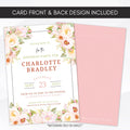 birthday invitation with blush pink flowers